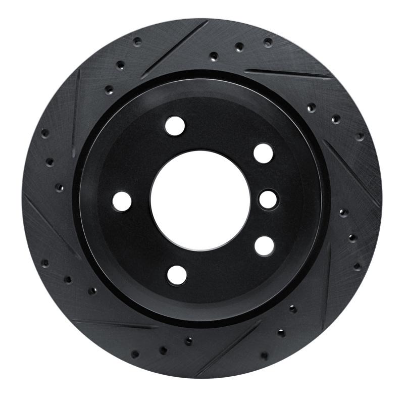 BMW Z4 Brake Rotor (1) - Rear Left - R1 Concepts - Drilled & Slotted - Black - `09-`16